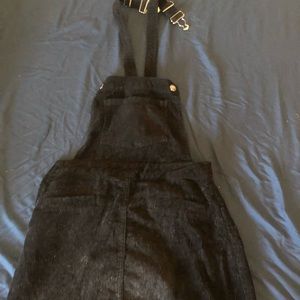 Black velvet overall skirt